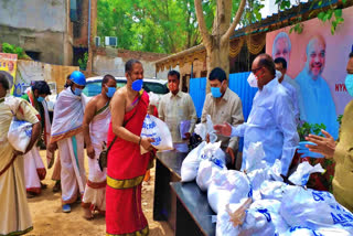 Distribution of essential commodities for 200 poor Brahmins at Musheerabad Hyderabad