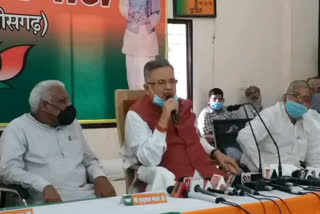 press conference of raman singh in bilaspur