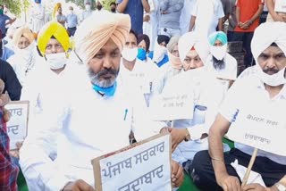 hoshiarpur, aap protest, ugarcane farmers' dues