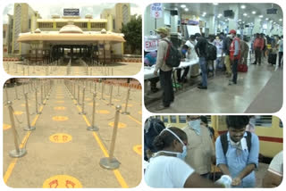 trains are arriving  in guntur railway station