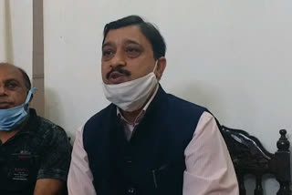 MP Suresh Kashyap addresses press conference in Nahan