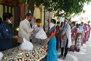 Essential goods supplied for poor peoples in warangl urban district