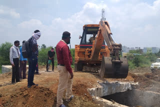 nagar nigam corporation action on drain without permission in dhamtari
