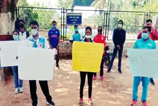 erupted against sports department in ranchi