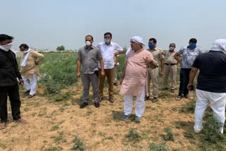 cabinet minister moolchand sharma visited sand mines in manjhavali village faridabad