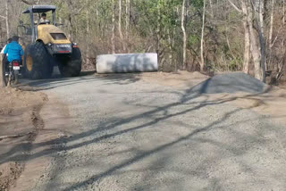 Road construction in tribal village Nakatiya