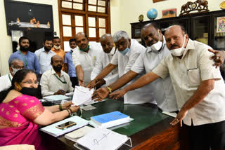 Deve Gowda files nomination for RS polls from Karnataka