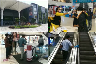 തിരുവനന്തപുരം  മാളുകൾ തുറന്നു  ഷോപ്പിങ് മാളുകൾ  mall reopened  Trivandrum  lock down relaxation  lock down  തെൽമൽ സ്കാനിങ്