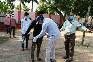 Duty employees checking during the exam