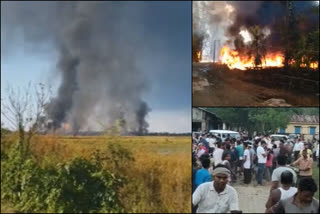 Massive fire at Baghjan oil field creates panic  two employees of Oil missing  അസം തീപിടിത്തം വാർത്ത  ബാഗ്‌ജൻ എണ്ണ കമ്പനി തീപിടിത്തം  വ്യവസായ മന്ത്രി ചന്ദ്രമോഹൻ പട്ടോവാരി പ്രസ്താവന