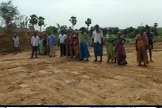 gutha villagers protest against officials