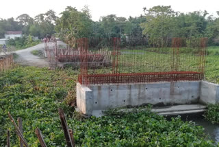 Construction of bridge at  Kokila-Gunialguri