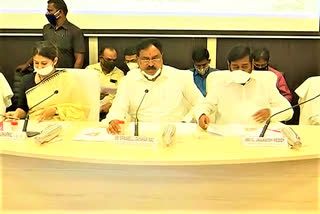 ministers-errabelli-dayakar-and-jagadeesh-reddy-review-meeting-on-mission-bageeratha