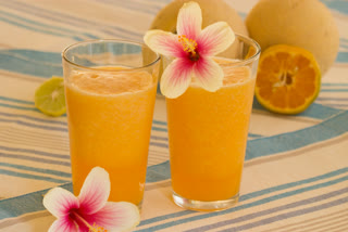 mocktail recipes, melon medley, muskmelon drinks, mixed fruit juices