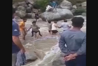 Locals rescue 4 children trapped in flash flood in Himachal Pradesh's Chamba