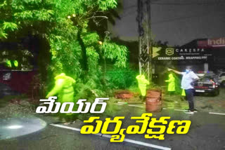 GHMC MAYOR BONTHU RAMMOHAN Monitoring in hyderabad rains