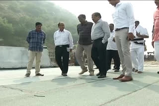 Krishna district collector Intiaz inspects construction work of Vijayawada Kanakadurgamma flyover Bridge