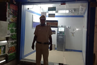 baba haridas nagar police team doing duty outside  atm in night