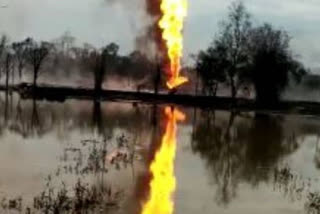 Fire in gas well periphery doused