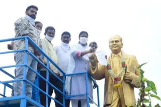 former MLA  memorandum given ambedkar  statue at krishna district