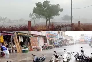 नागौर की खबर  nagaur news  rain in nagaur  weather news in rajasthan  weather in nagaur  etv bharat news  heavy rain in nagaur