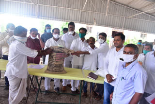 Soybean seeds on subsidy for farmers in Ellapalli village in Nirmal zone