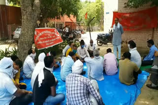 Electricity workers protest in Palwal