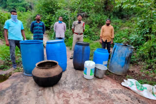 police attack in local liquor centers at devarapally