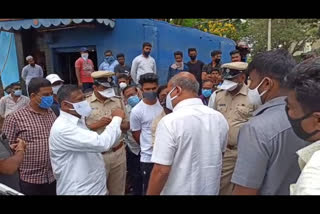 MLA Sa Ra Mahesh visited seal-down area