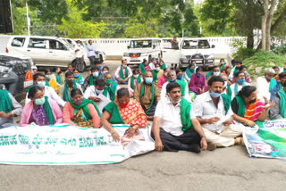 Protests by Farmers' Union demanding compensation land acquisition