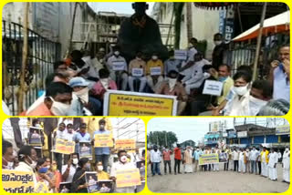 tdp leaders protest against atchannaidu arrest in srikakulam district