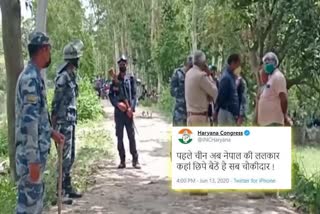 haryana congress tweet over china nepal conflict