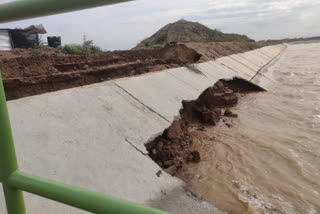 cement sheets collapsed in kondapochamma canal in siddipet district