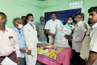 MLA  distributed seeds to farmers at sompally east godavari district