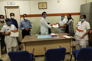 Corona Warriors Nursing staff of Himmatnagar Civil honored