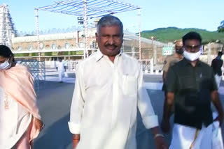 ministers visits at tirumala