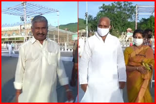 Thirumala Sri Venkateswara swami temple visitted(darshnam) by Minister Peddi Reddy Ramachandra Reddy and former Minister Amarnath Reddy