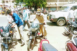 police seized Two wheelers at Athani