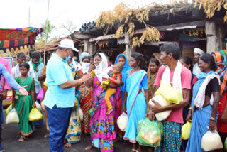 Nirmal SP Distributes Groceries For Poor People