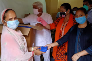 Cabinet Minister Rajendra Pal Gautam distributed Sanitary napkin