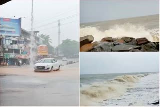 Huge waves crashing into the ullal sea