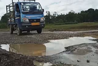 Poor road condition at Tingkhang