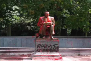 Statue of Italian journalist Indro Montanelli vandalised