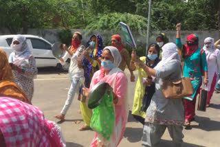 pti teacher protest in bhiwani