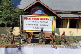 huge arms and ammunition recovered at Chirang
