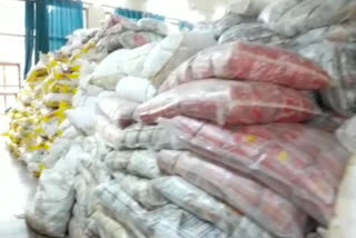 Chief Minister Ration Kit products Stored at a Community Center in Vasantkunj Delhi