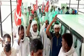 Dantaramgarh news,  etvbharat news,  rajasthan news,  sikar news, CPI protest in Dantaramgarh,  माकपा का विरोध प्रदर्शन,  सीकर में विरोध प्रदर्शन