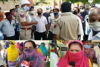 people jam nasirabad road  non-availability of ration material  ration material in ajmer  ajmer news  विज्ञान नगर क्षेत्र अजमेर  vigyan city area ajmer