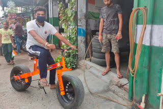 Sandeep Dhiman made a bicycle of useless iron