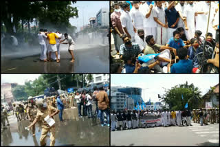 കെഎസ്‌യു  KSU's Secretariat March  Conflict in KSU's March  സെക്രട്ടേറിയേറ്റ് മാർച്ചിൽ സംഘർഷം  തിരുവനന്തപുരം  ജലപീരങ്കി  സർക്കാരിന്റെ വിദ്യാർഥി വിരുദ്ധ നയങ്ങൾ